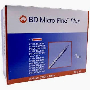 BD MicroFine 1ml Syringe 8mm/30G (100)